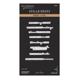 Spellbinders BetterPress Press + Foil Plate & Die Set - All My Senses Sentiments (by Jaycee Gaspar) BP-341