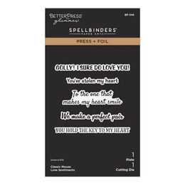 Spellbinders Press + Foil Plate & Dies - Classic Mouse Love Sentiments BP-346