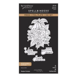 Spellbinders BetterPress Press + Foil Plate & Die Set - Magical Fuchsia BP-349
