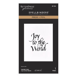 Spellbinders BetterPress Press + Foil Plate - Upright Italic Joy to the World (by Paul Antonio) BP-369
