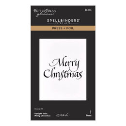 Spellbinders BetterPress Press + Foil Plate - Upright Italic Merry Christmas (by Paul Antonio) BP-370