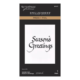 Spellbinders BetterPress Press + Foil Plate - Upright Italic Season's Greetings (by Paul Antonio) BP-371