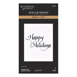 Spellbinders BetterPress Press + Foil Plate - Upright Italic Happy Holidays( by Paul Antonio) BP-372