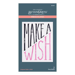 Spellbinders BetterPress Letterpress System Press Plates - Diagonal Make A Wish (2/Pkg) BP037