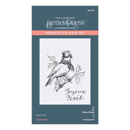 Spellbinders BetterPress Letterpress System Press Plates & Dies - Joyeux Noel BP055