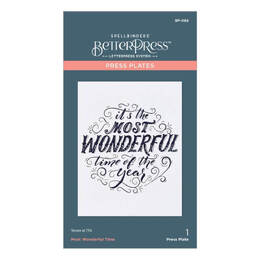 Spellbinders BetterPress Letterpress System Press Plates - Most Wonderful Time BP066