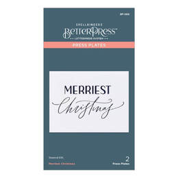 Spellbinders BetterPress Letterpress System Press Plates - Merriest Christmas BP068