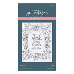 Spellbinders BetterPress Letterpress System Press Plates - Autumn Thanks BP083