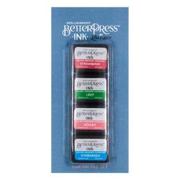 Spellbinders BetterPress Letterpress Mini Ink Pad Set 4/Pkg - Flower Garden