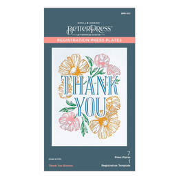 Spellbinders BetterPress Plate - Place & Press Registration Collection - Thank You Blooms