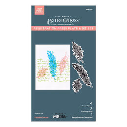Spellbinders Press Plates & Die Set - Collaged Birds Collection - Feather Dream (by Dina Wakley) BPR-025