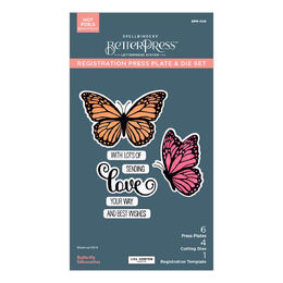 Spellbinders Press Plate & Die Set - Wildflowers Collection - Butterfly Silhouettes (by Lisa Horton) BPR-028