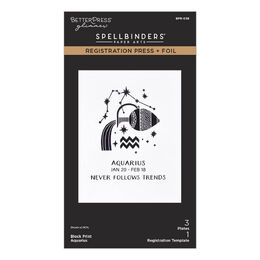 Spellbinders BetterPress Registration Press + Foil Plate - Block Print Aquarius BPR-038