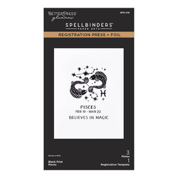 Spellbinders BetterPress Registration Press + Foil Plate - Block Print Pisces BPR-039
