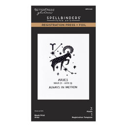 Spellbinders BetterPress Registration Press + Foil Plate - Block Print Aries BPR-040