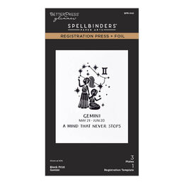 Spellbinders BetterPress Registration Press + Foil Plate - Block Print Gemini BPR-042