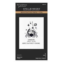 Spellbinders BetterPress Registration Press + Foil Plate - Block Print Cancer BPR-043