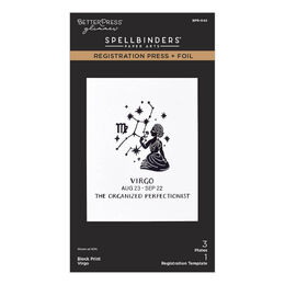 Spellbinders BetterPress Registration Press + Foil Plate - Block Print Virgo BPR-045