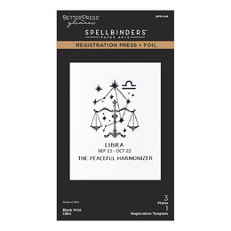 Spellbinders BetterPress Registration Press + Foil Plate - Block Print Libra BPR-046