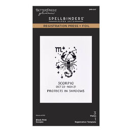 Spellbinders BetterPress Registration Press + Foil Plate - Block Print Scorpio BPR-047