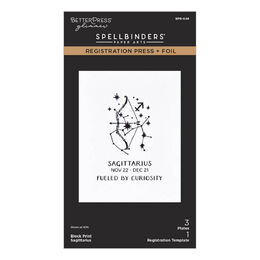 Spellbinders BetterPress Registration Press + Foil Plate - Block Print Sagittarius BPR-048