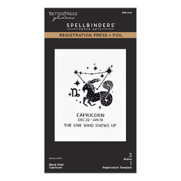 Spellbinders BetterPress Registration Press + Foil Plate - Block Print Capricorn BPR-049