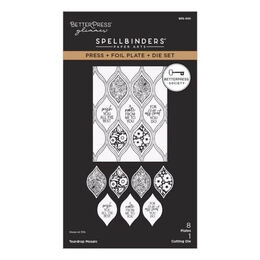 Spellbinders BetterPress Society March 2026 Press Plate + Die - Teardrop Mosaic BPS-030