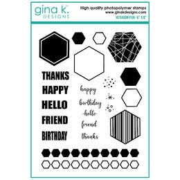Gina K Designs Clear Stamps - Hexagon Fun