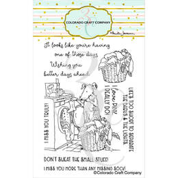 Colorado Craft Company Clear Stamps 4"X6" - Laundry Day - By Anita Jeram