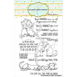 Colorado Craft Company Clear Stamps 4"X6" - Furever Friends - By Anita Jeram