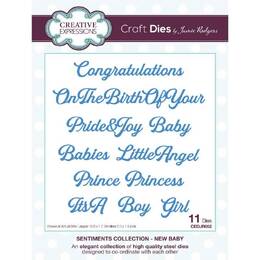 Creative Expressions Craft Dies - Sentiments Collection: New Baby (by Jamie Rodgers)