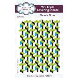 Creative Expressions Mini Triple Layering Stencil - Chaotic Order (4" x 3")