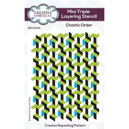 Creative Expressions Mini Triple Layering Stencil - Chaotic Order (4" x 3")