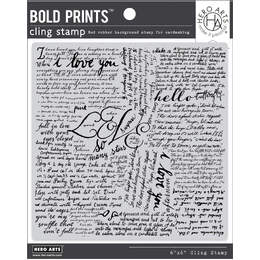Hero Arts Cling Stamps 6"X6" - Ode to Andy Warhol Script Bold Prints CG933