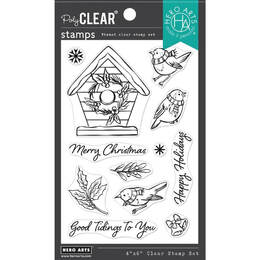 Hero Arts Clear Stamps 4"X6" - Christmas Robins CM551