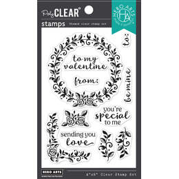 Hero Arts Clear Stamps 4"X6" - Valentine Wreath CM753