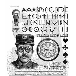 Tim Holtz Stampers Anonymous Cling Rubber Stamps - The Inspector CMS465