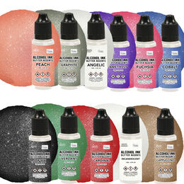 Couture Creations Alcohol Ink Glitter Accents (12ml) - 11 Colours Complete Bundle Set 1