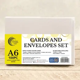 Couture Creations A6 Card and Envelopes White (50 pk) 240 gsm