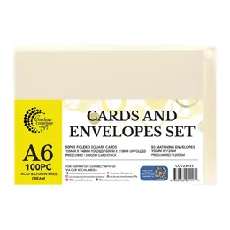 Couture Creations - A6 Card and Envelopes Cream (50 +50 pk) CO723931