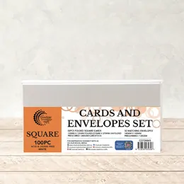 Card + Envelope Pack - White Square 50 sheets CO724845