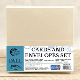 Card + Envelope Pack - Cream Tall 50 sheets CO724848
