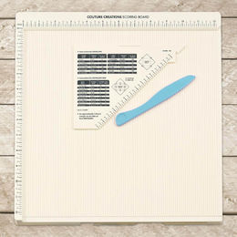 Couture Creations - Scoring Board 12x12 inc bone folder and guide