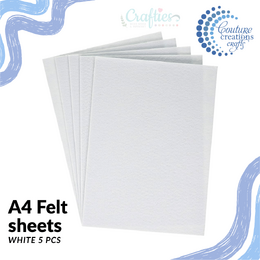 Couture Creations White Felt sheets A4 (5 pcs)