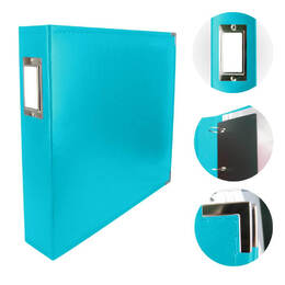 Scrapbook Classic Superior Leather D-Ring Album - Aqua Blue