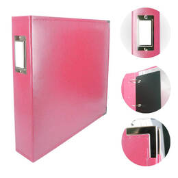Scrapbook Classic Superior Leather D-Ring Album - Strawberry Pink