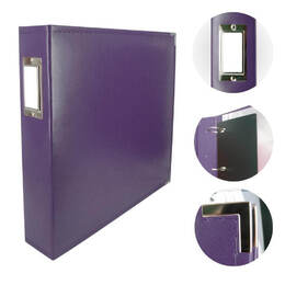 Scrapbook Classic Superior Leather D-Ring Album - Grape Soda Purple