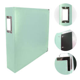 Scrapbook Classic Superior Leather D-Ring Album - Powder Blue / Mint