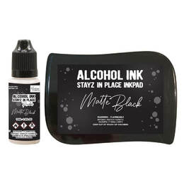 Couture Creations STAYZ IN PLACE Alcohol Ink Pad with 12ml Reinker - Jet Black