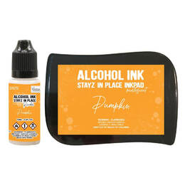 Couture Creations STAYZ IN PLACE Alcohol Ink Pad w/ 12ml Reinker - Pumpkin Pearlescent